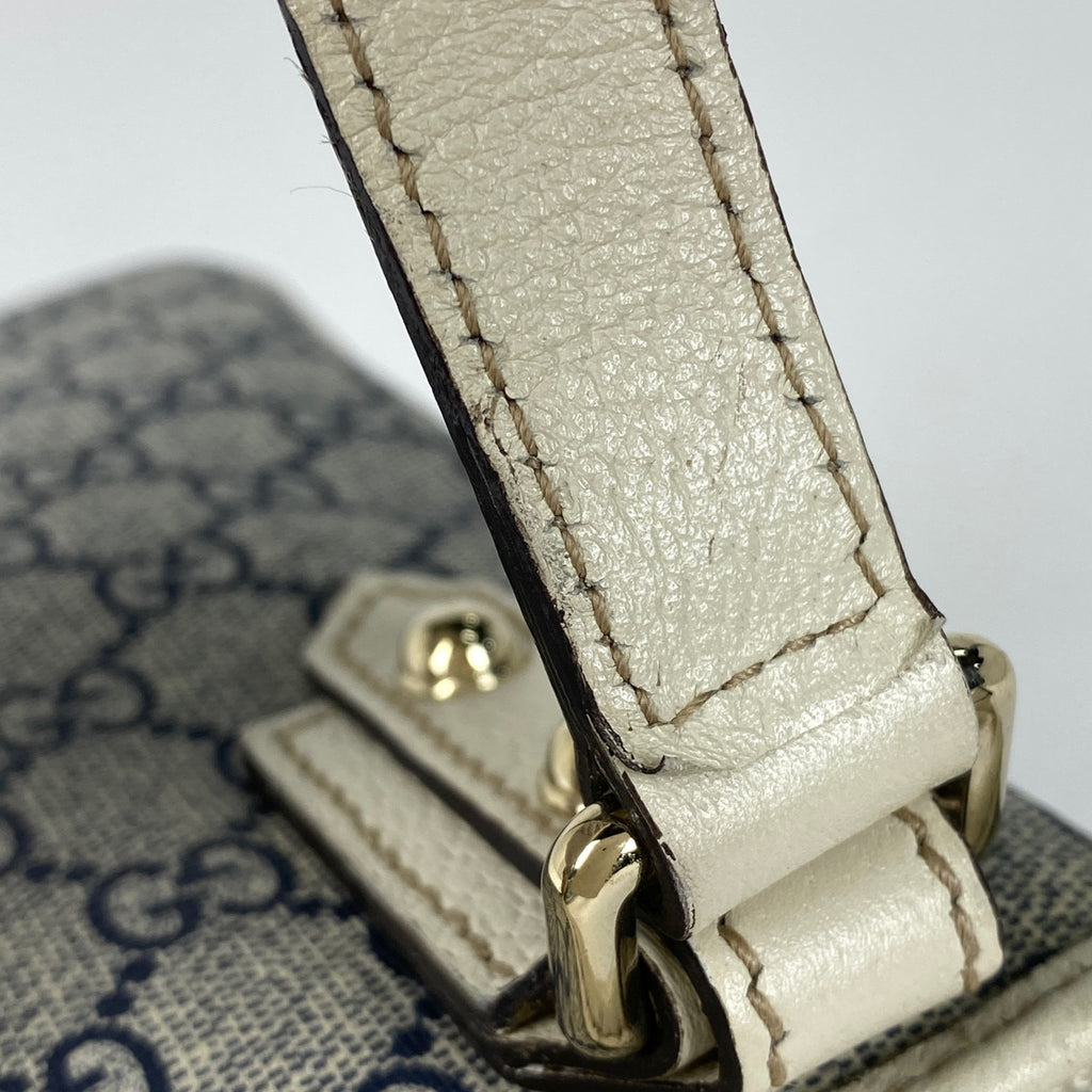 グッチ GG柄 ショルダーバッグ 斜め掛け ショルダーバッグ コーティングキャンバス ネイビー 257246 レディース 【中古】brbag