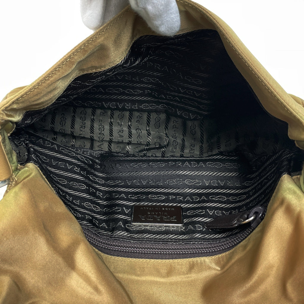 プラダ ロゴプレート ショルダーバッグ 肩掛け ショルダーバッグ ナイロン ブラウン B9717 レディース 【中古】brbag