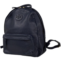 トリーバーチ ロゴ リュックサック リュック レザー ネイビー レディース 【中古】