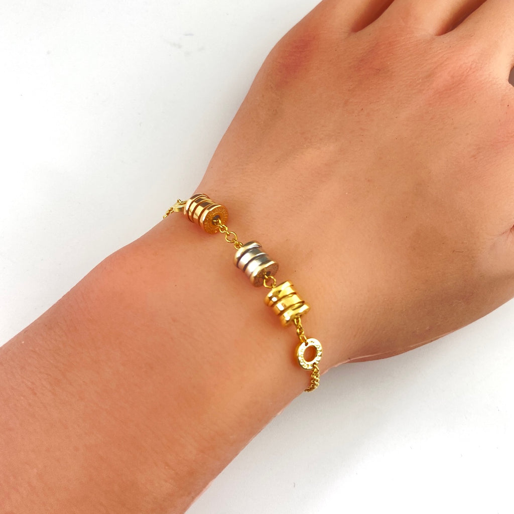 ブルガリ ビーゼロワンエレメント ブレスレット 腕輪 スリーカラー ブレスレット 750 レディース 【中古】brjwl