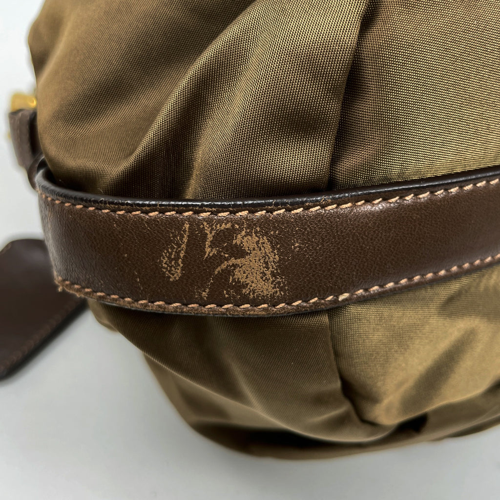 プラダ ロゴ ジャガード ハンドバッグ 手提げ トートバッグ ハンドバッグ ナイロン ブラウン レディース 【中古】brbag