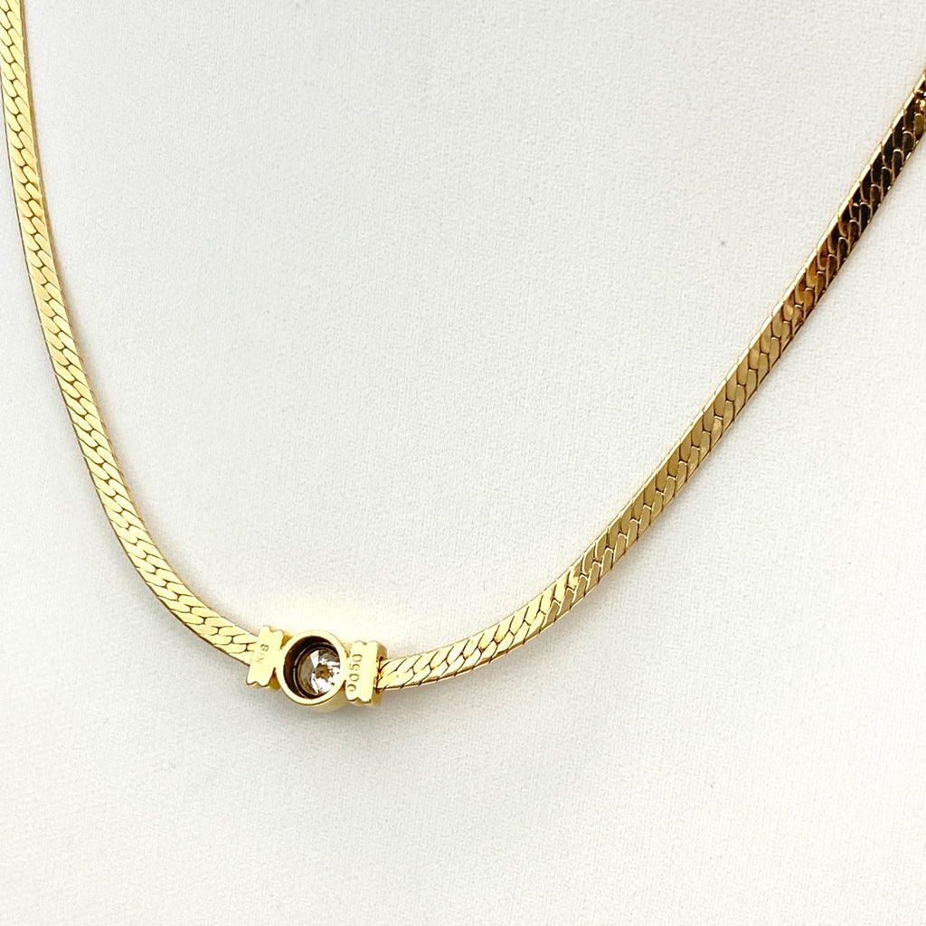 ダイヤモンド デザインネックレス YG イエローゴールド ペンダント ネックレス K18 ダイヤモンド レディース 【中古】nbjwl
