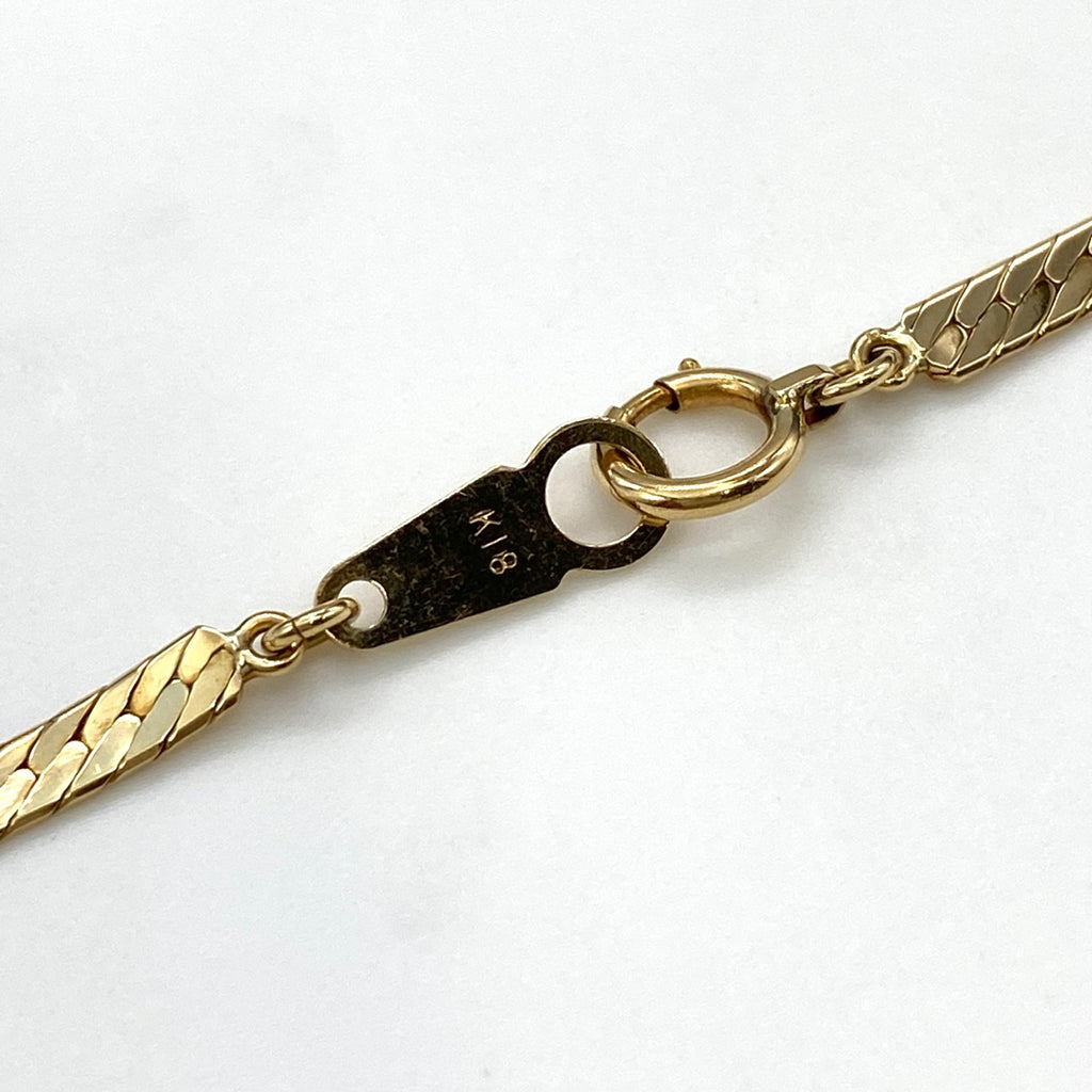 ダイヤモンド デザインネックレス YG イエローゴールド ペンダント ネックレス K18 ダイヤモンド レディース 【中古】nbjwl