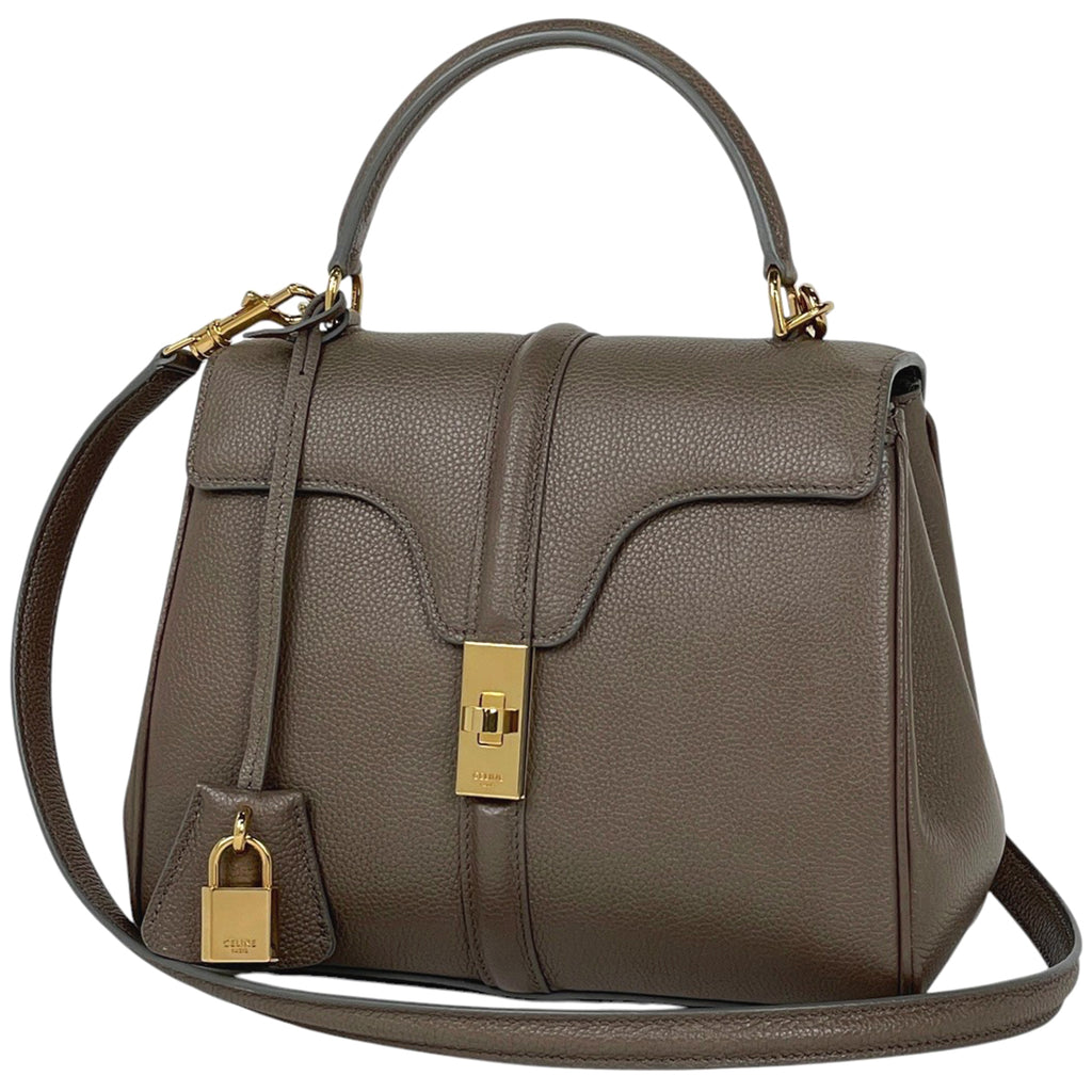 セリーヌ セーズ 16 ハンドバッグ 2WAY ショルダーバッグ スモール ハンドバッグ レザー グレージュ レディース 【中古】