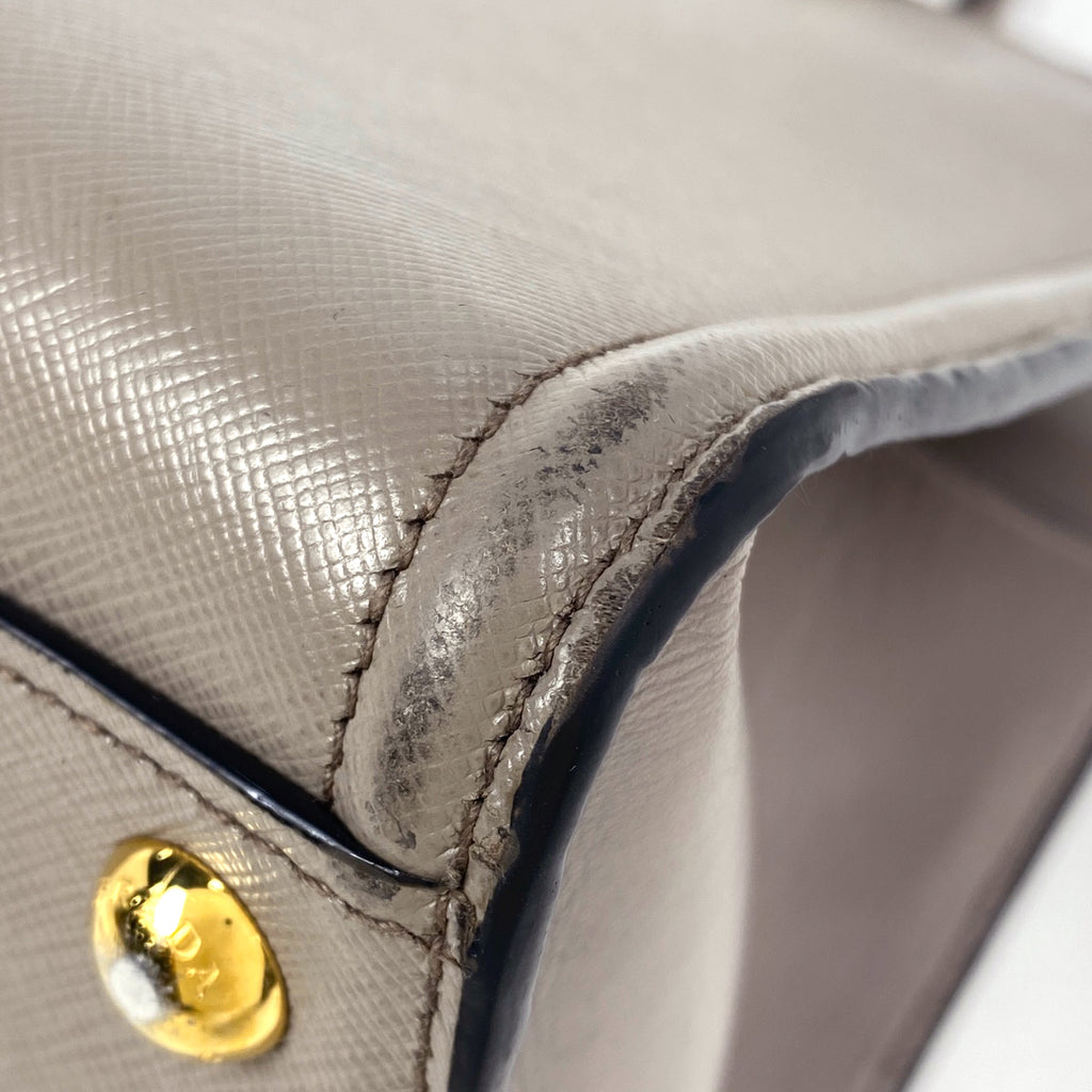 プラダ ロゴ ハンドバッグ 手提げ ハンドバッグ レザー グレージュ レディース 【中古】 brbag