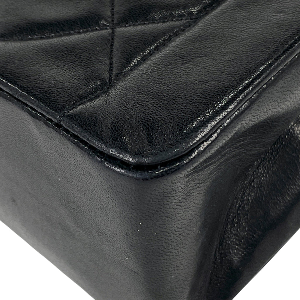 【在庫一掃】 シャネル ダイアナ マトラッセ シングルフラップ チェーン ショルダーバッグ ココマーク ショルダーバッグ レザー ブラック A01165 レディース 【中古】 brbag