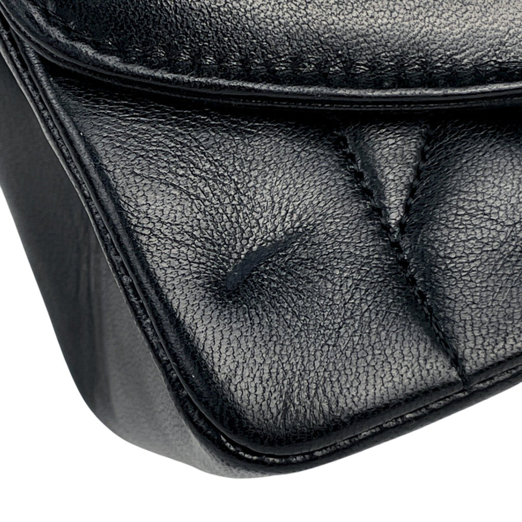 【在庫一掃】 シャネル ダイアナ マトラッセ シングルフラップ チェーン ショルダーバッグ ココマーク ショルダーバッグ レザー ブラック A01165 レディース 【中古】 brbag