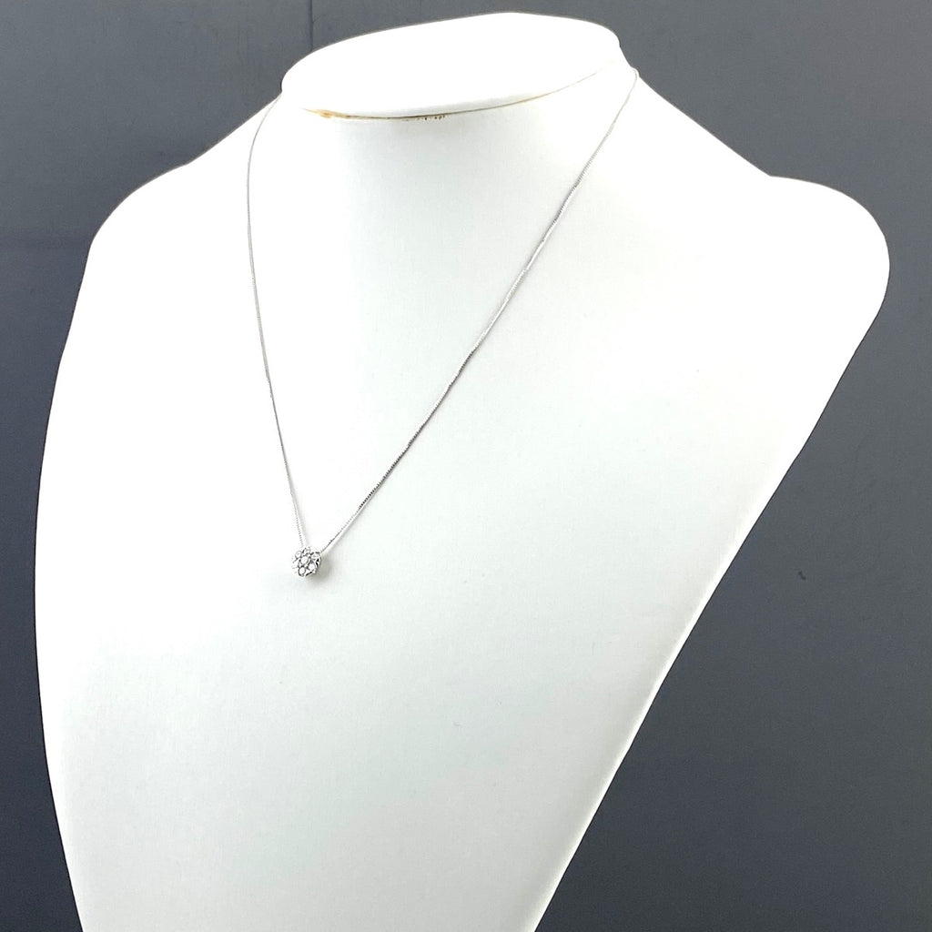 【在庫一掃】 メレダイヤ デザインネックレス WG ホワイトゴールド ペンダント ネックレス K18 WG ダイヤモンド レディース 【中古】nbjwl