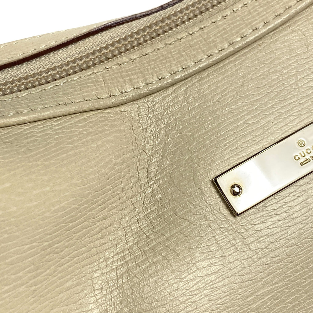 グッチ ロゴ ショルダーバッグ ワンショルダー ショルダーバッグ レザー クリーム 0014204 レディース 【中古】brbag