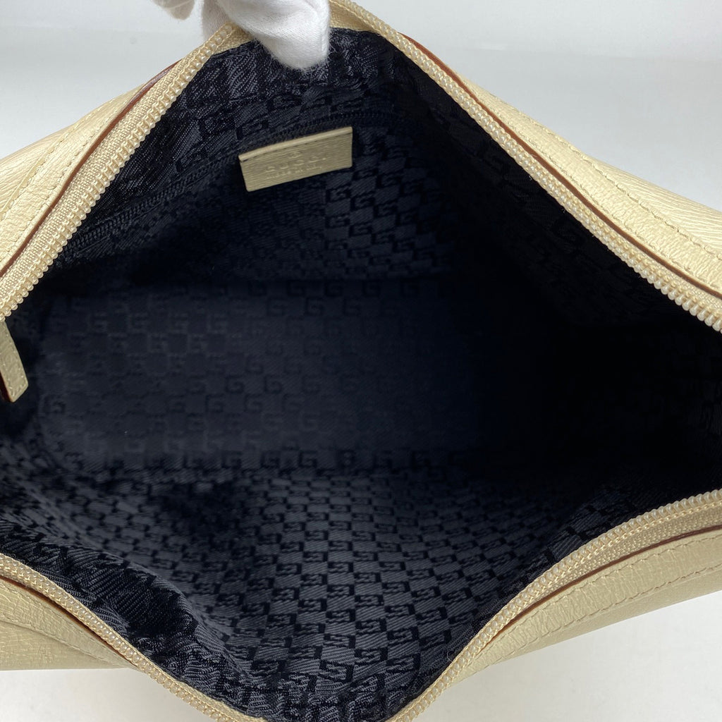 グッチ ロゴ ショルダーバッグ ワンショルダー ショルダーバッグ レザー クリーム 0014204 レディース 【中古】brbag