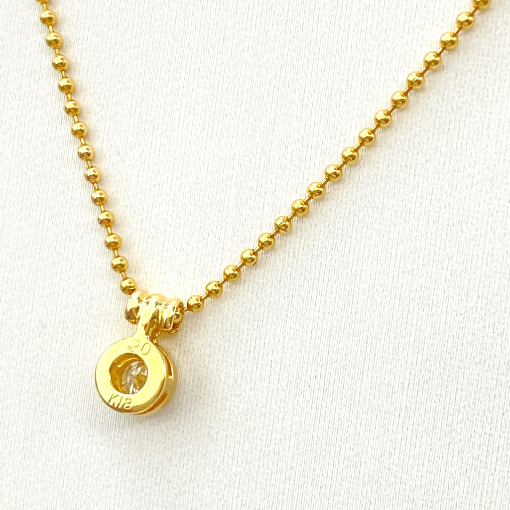 ダイヤモンド デザインネックレス YG イエローゴールド ペンダント ネックレス K18 750 ダイヤモンド レディース 【中古】nbjwl
