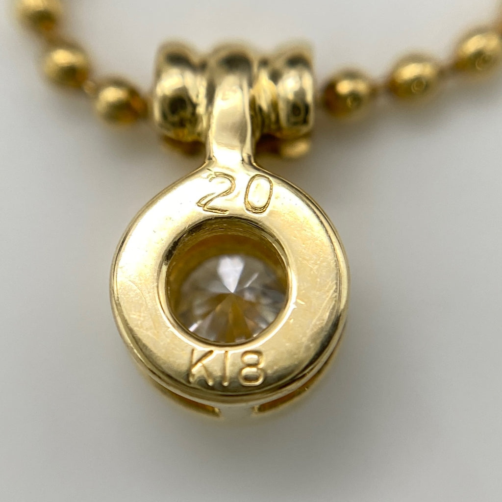 ダイヤモンド デザインネックレス YG イエローゴールド ペンダント ネックレス K18 750 ダイヤモンド レディース 【中古】nbjwl