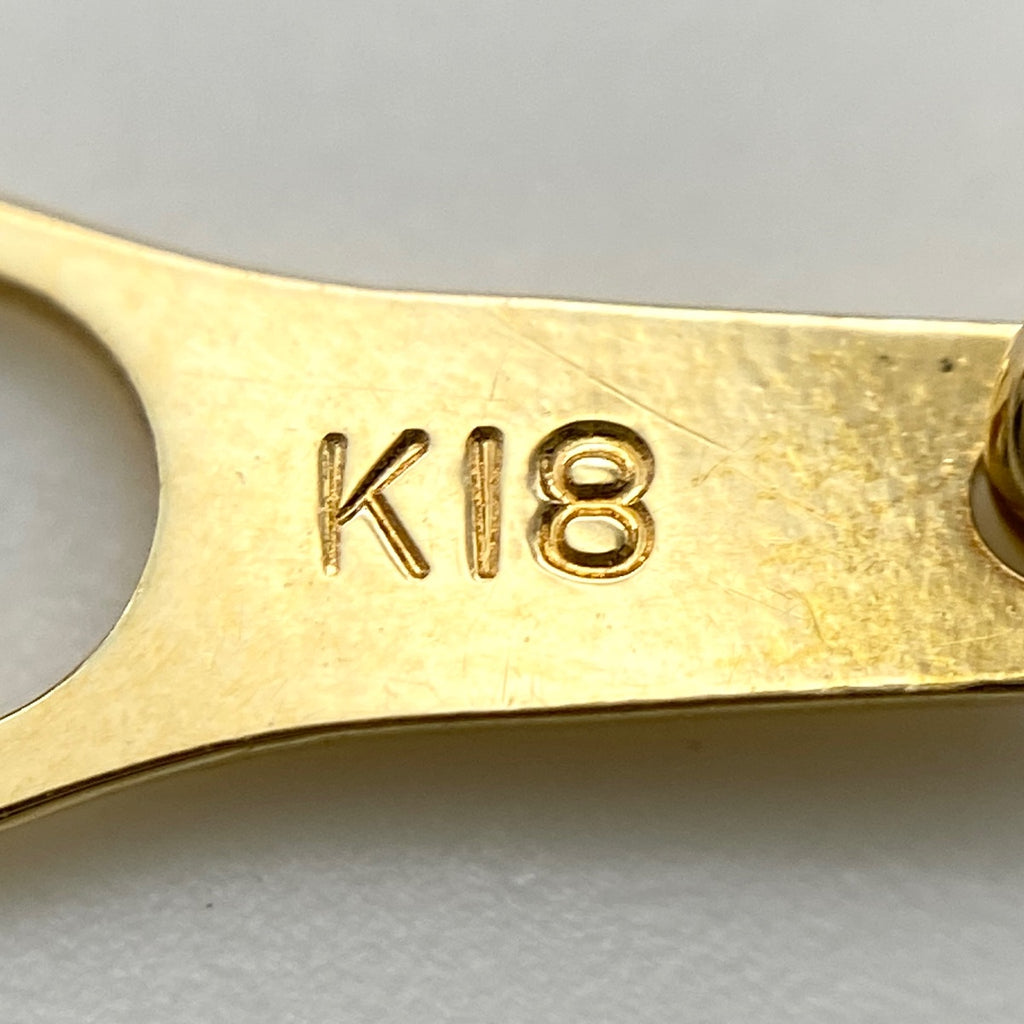 ダイヤモンド デザインネックレス YG イエローゴールド ペンダント ネックレス K18 750 ダイヤモンド レディース 【中古】nbjwl