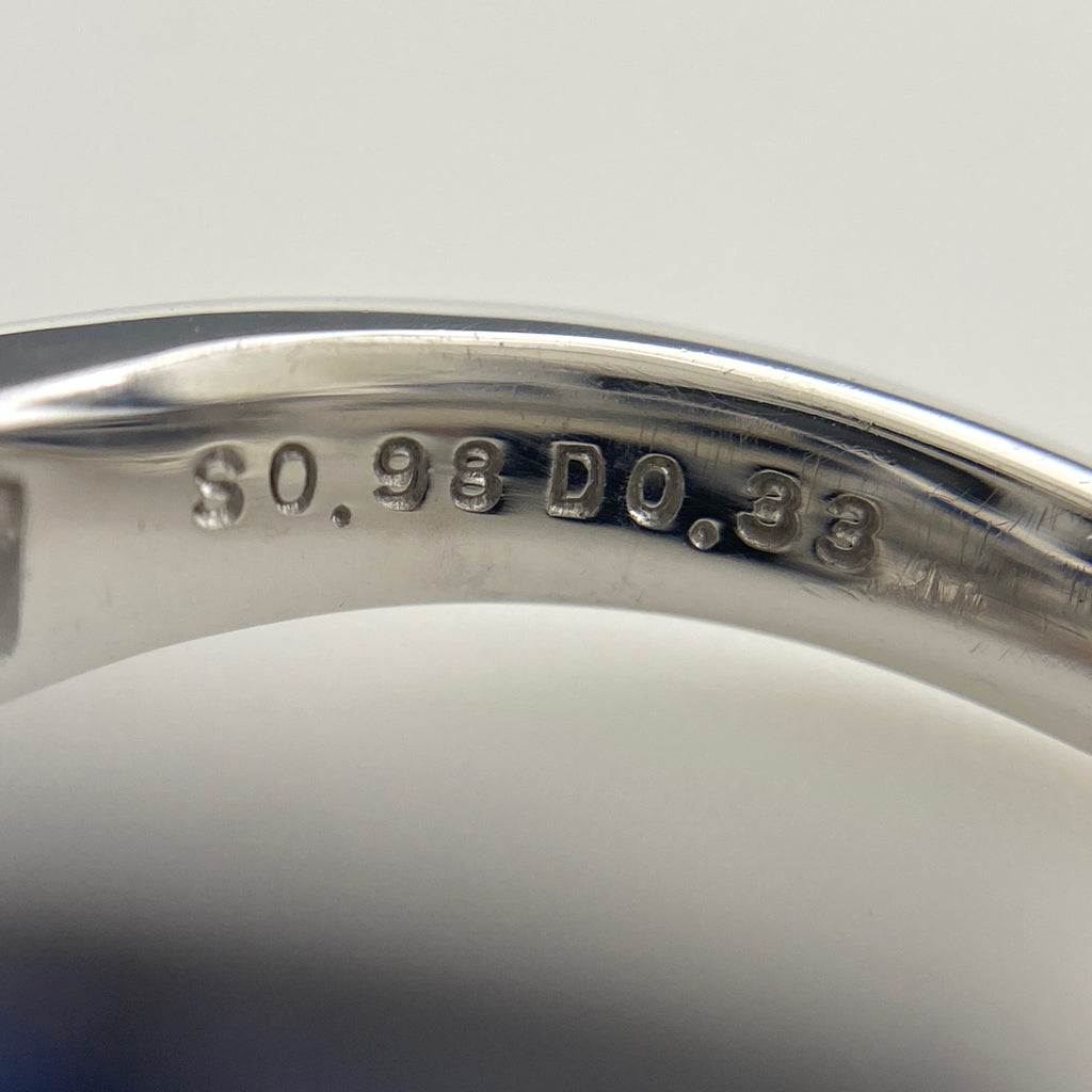 ジュネ メレダイヤ デザインリング WG ホワイトゴールド 指輪 サファイア リング 8.5号 WG 750 ダイヤモンド レディース 【中古】brjwl