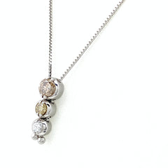 メレダイヤ デザインネックレス WG ホワイトゴールド ペンダント ネックレス K18 WG ダイヤモンド レディース 【中古】nbjwl