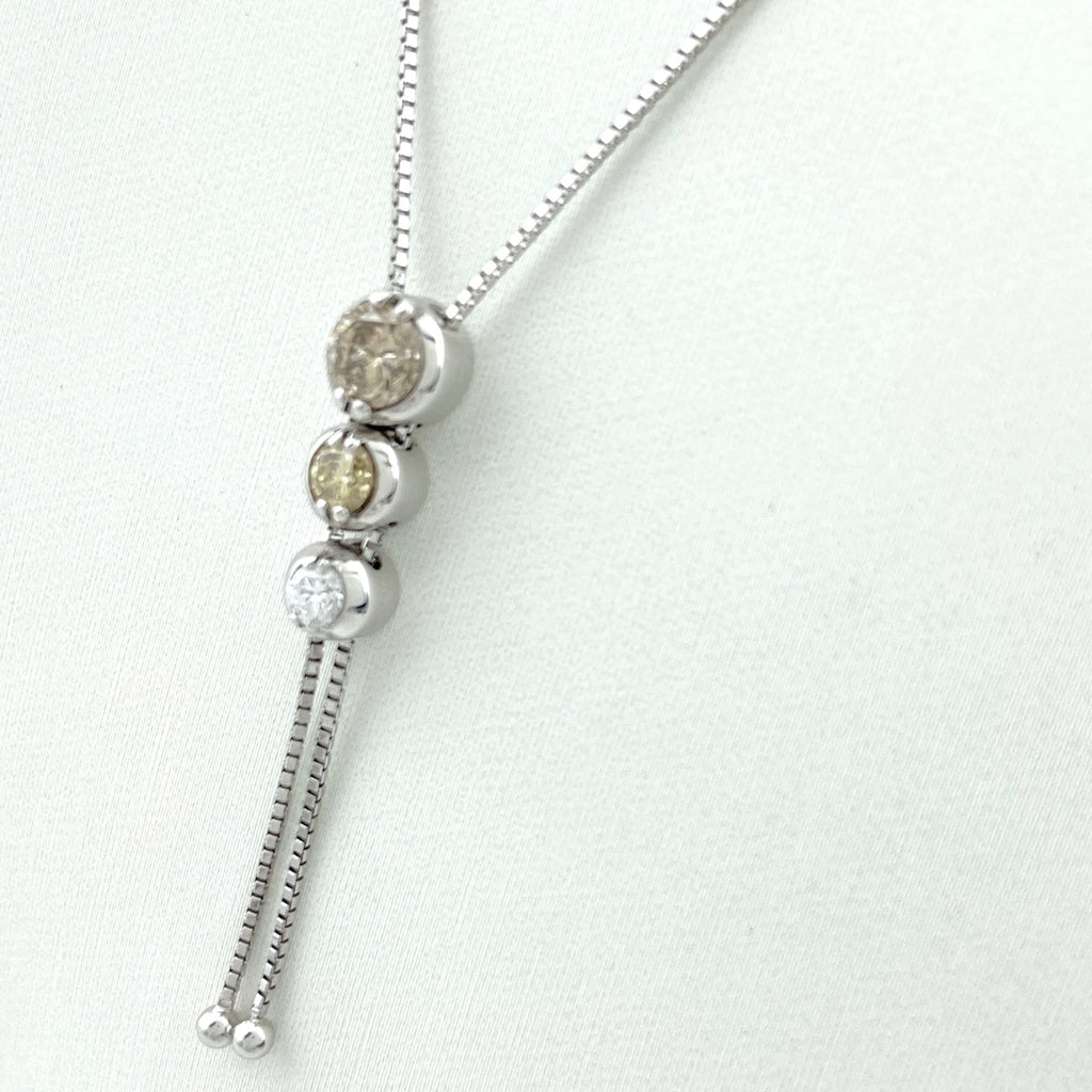 メレダイヤ デザインネックレス WG ホワイトゴールド ペンダント ネックレス K18 WG ダイヤモンド レディース 【中古】nbjwl