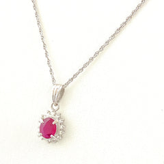 ルビー デザインネックレス プラチナ メレダイヤ ペンダント ネックレス Pt900 Pt850 ルビー レディース 【中古】nbjwl