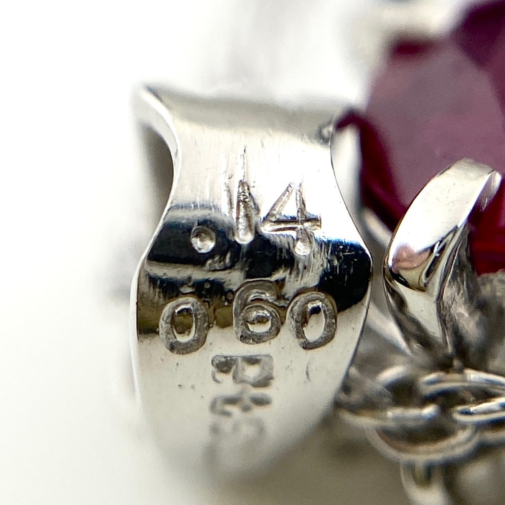 ルビー デザインネックレス プラチナ メレダイヤ ペンダント ネックレス Pt900 Pt850 ルビー レディース 【中古】nbjwl