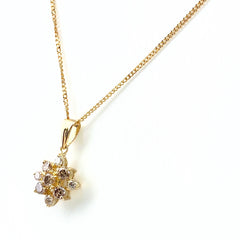 メレダイヤ デザインネックレス YG イエローゴールド ペンダント ネックレス K18 ダイヤモンド レディース 【中古】nbjwl