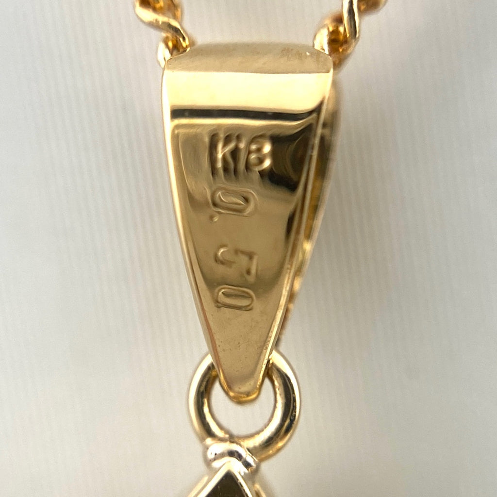 メレダイヤ デザインネックレス YG イエローゴールド ペンダント ネックレス K18 ダイヤモンド レディース 【中古】nbjwl