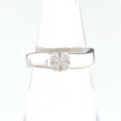 ポンテヴェキオ メレダイヤ デザインリング WG ホワイトゴールド 指輪 リング 8号 K18 WG ダイヤモンド レディース 【中古】brjwl