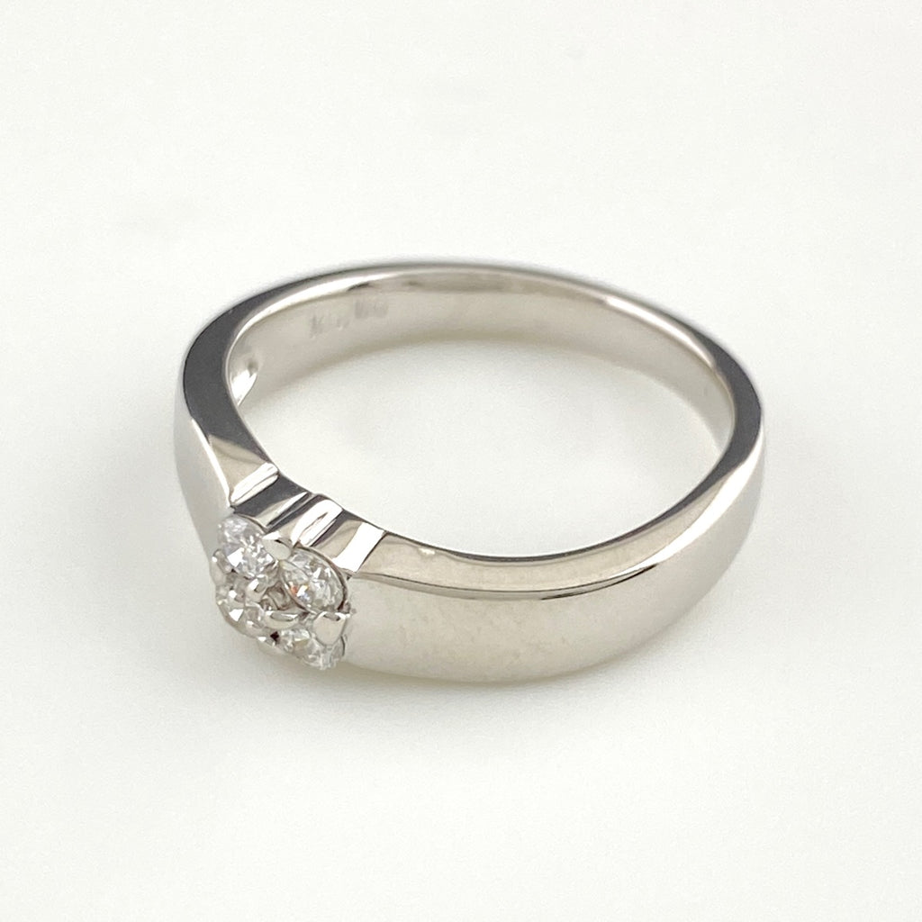 ポンテヴェキオ メレダイヤ デザインリング WG ホワイトゴールド 指輪 リング 8号 K18 WG ダイヤモンド レディース 【中古】brjwl