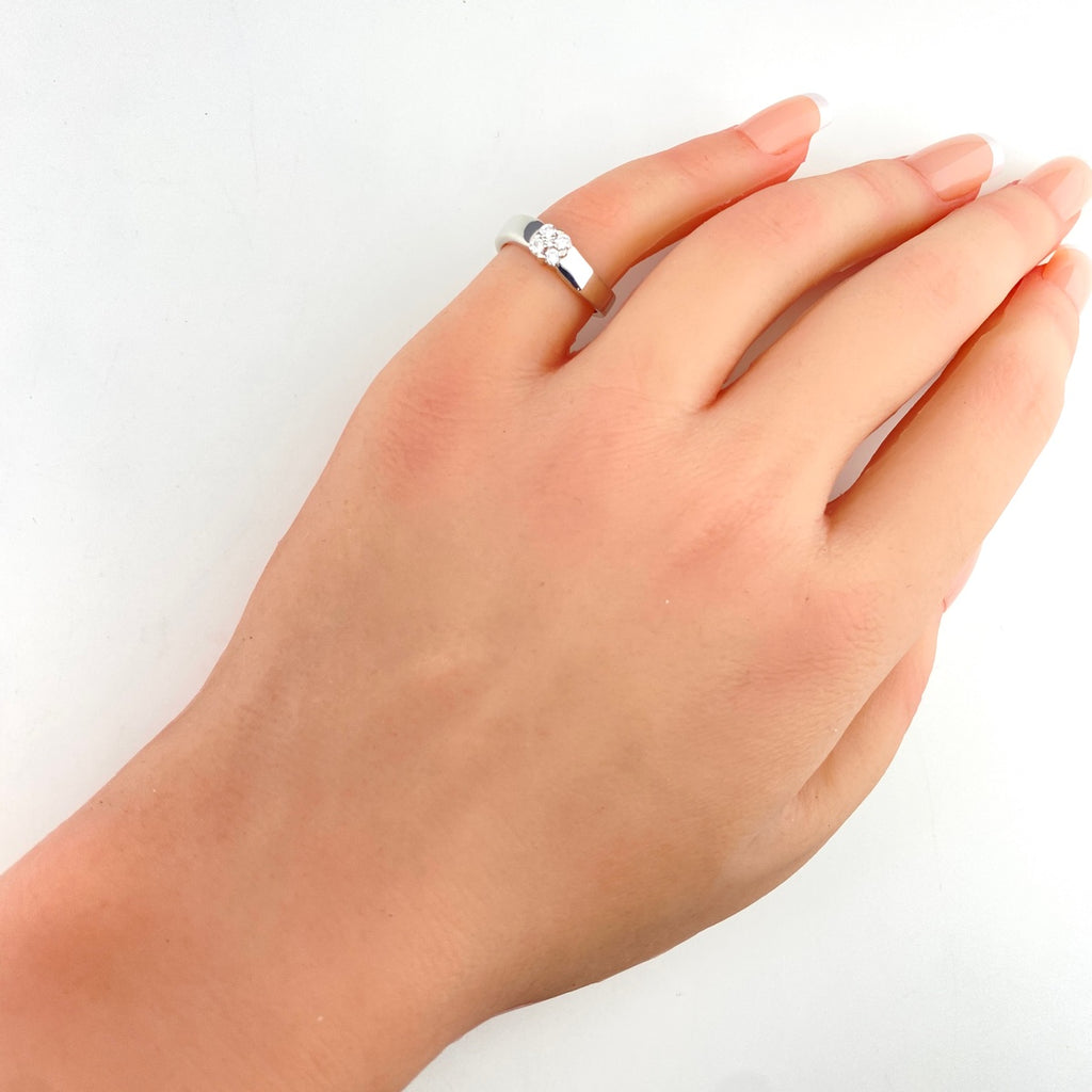 ポンテヴェキオ メレダイヤ デザインリング WG ホワイトゴールド 指輪 リング 8号 K18 WG ダイヤモンド レディース 【中古】brjwl