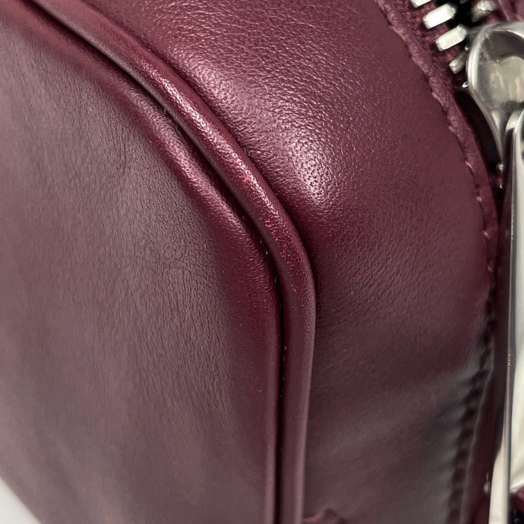 ボッテガヴェネタ ロゴ ポーチ 小物入れ メイク コスメ 化粧ポーチ レザー ボルドー レディース 【中古】brbag