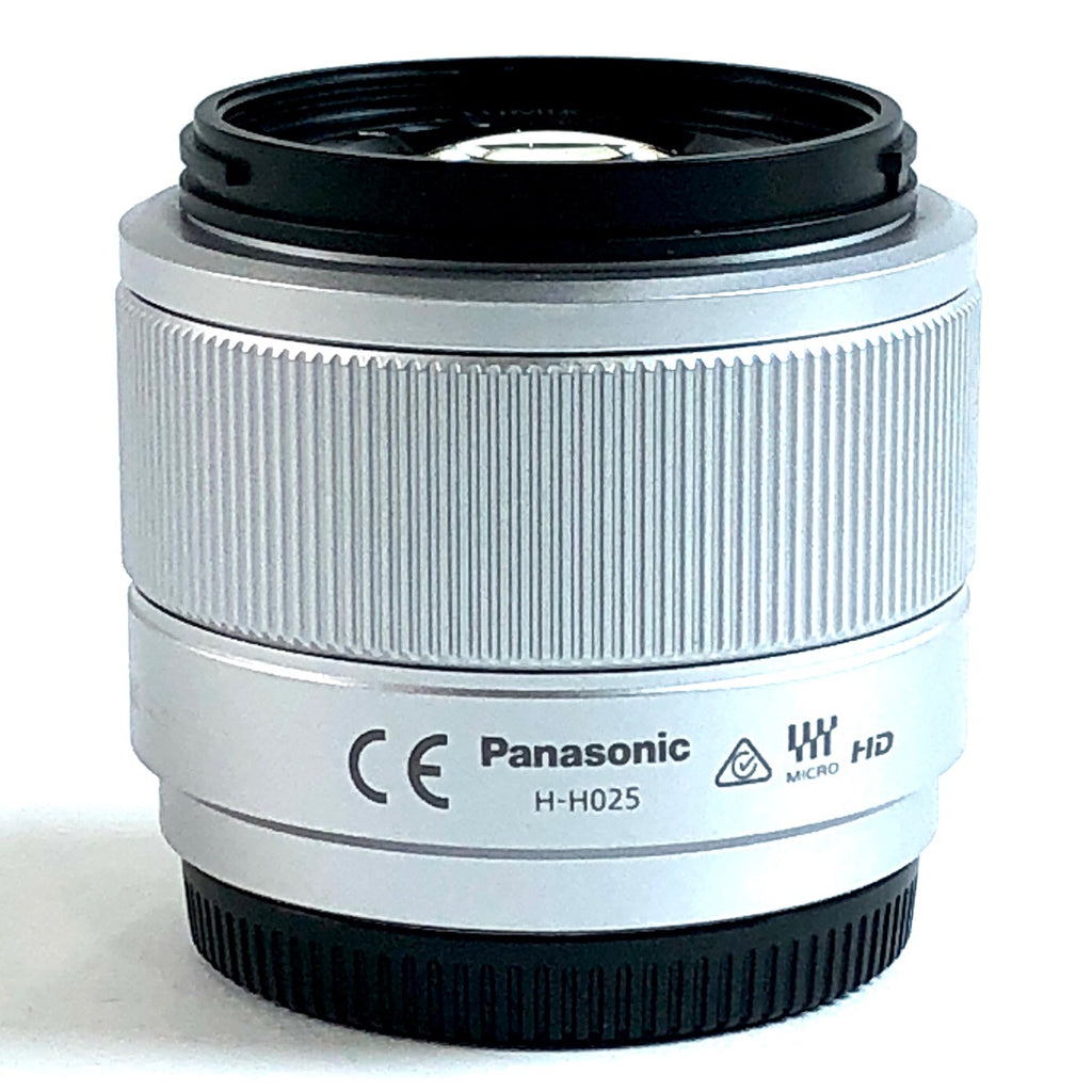 パナソニック Panasonic LUMIX G 25mm F1.7 ASPH. H-H025-S シルバー 一眼カメラ用レンズ（オートフォーカス） 【中古】