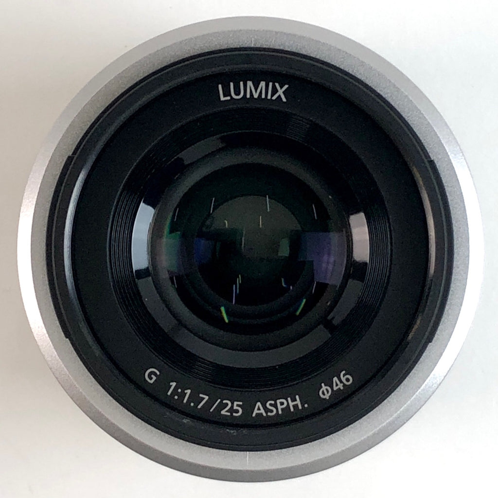パナソニック Panasonic LUMIX G 25mm F1.7 ASPH. H-H025-S シルバー 一眼カメラ用レンズ（オートフォーカス） 【中古】