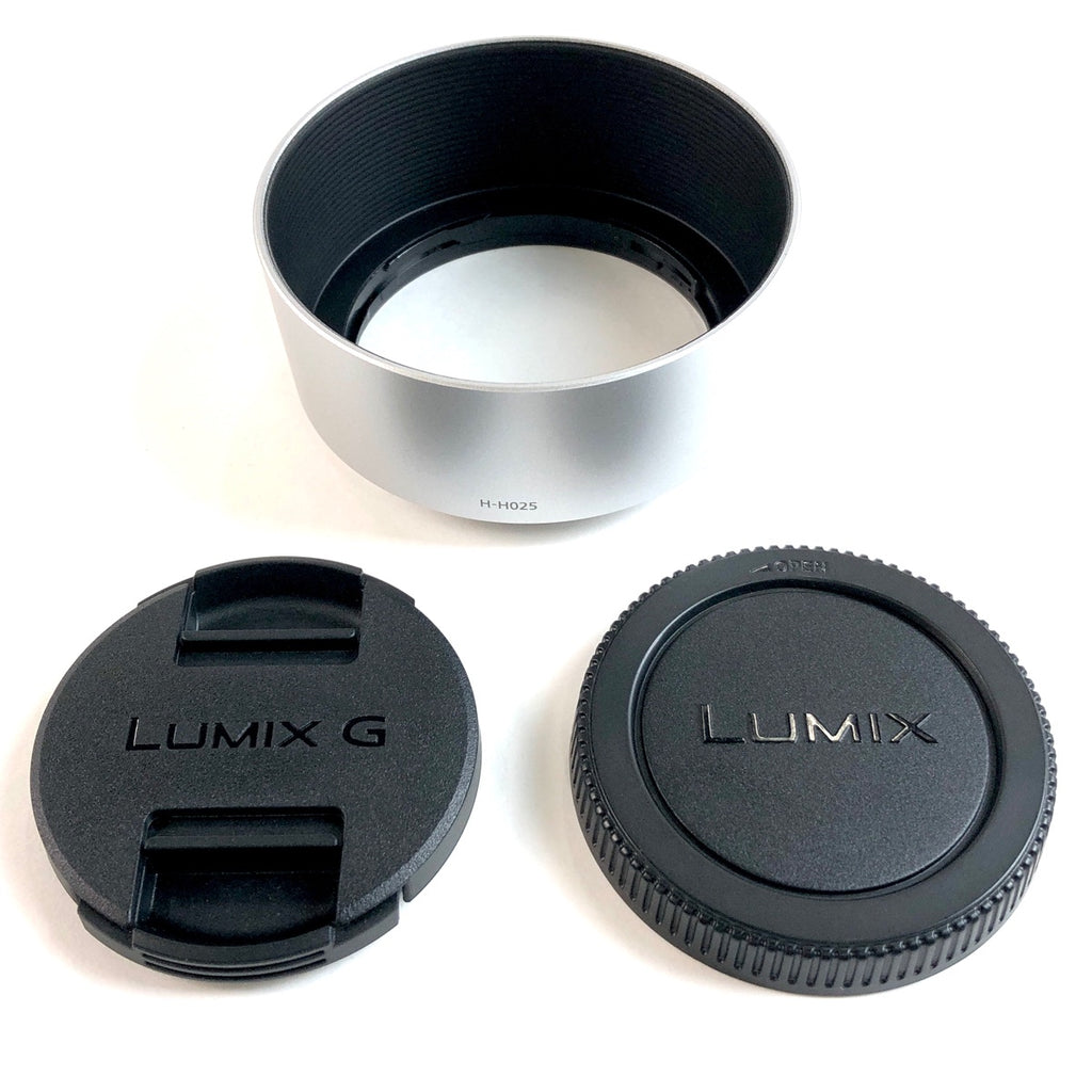 パナソニック Panasonic LUMIX G 25mm F1.7 ASPH. H-H025-S シルバー 一眼カメラ用レンズ（オートフォーカス） 【中古】