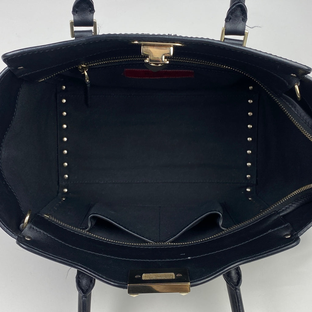 【最終値引き】 ヴァレンティノ・ガラヴァーニ ロックスタッズ ハンドバッグ 2WAY ショルダーバッグ ハンドバッグ レザー ブラック レディース 【中古】 brbag