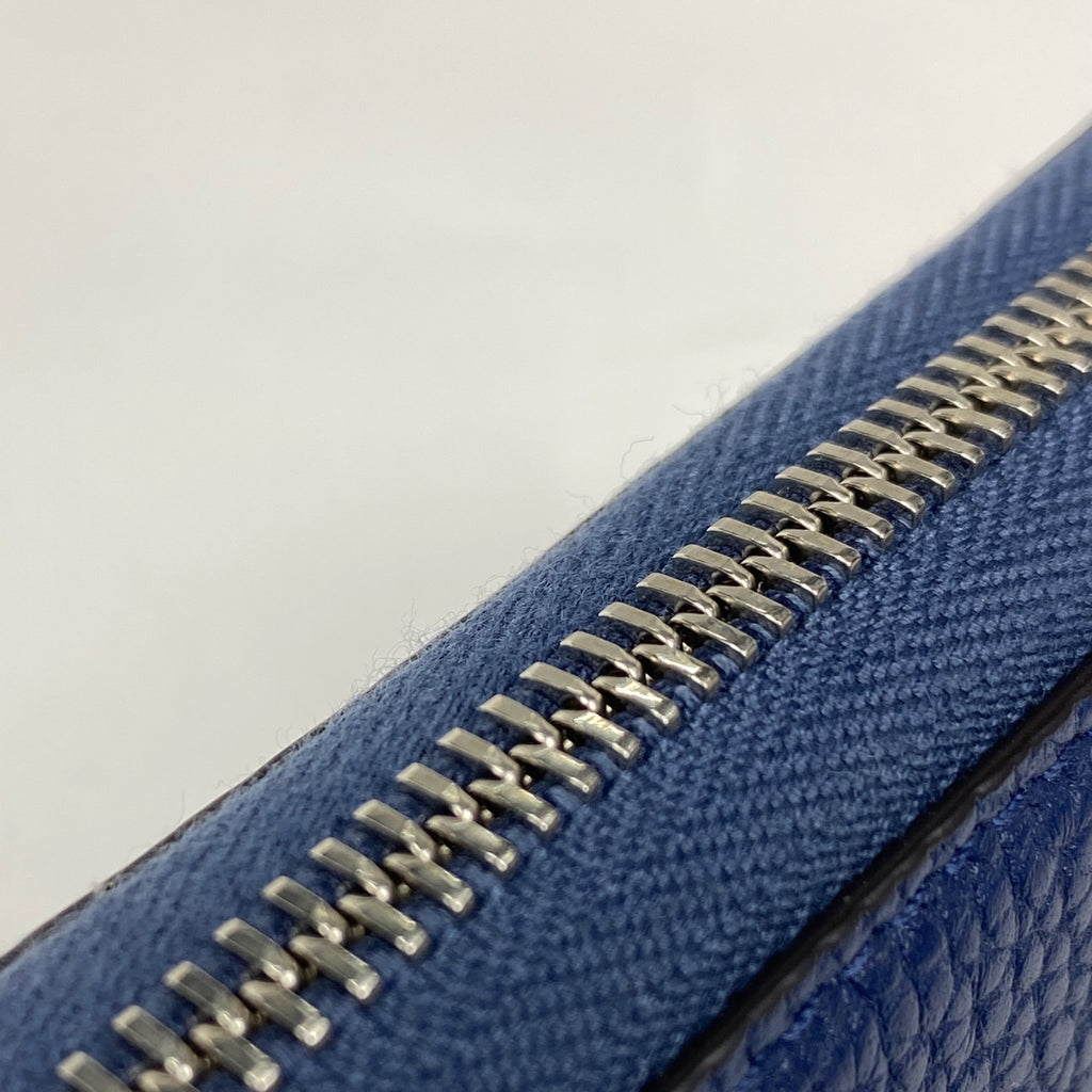 グッチ ロゴ ジップアラウンド ウォレット ラウンドファスナー 長財布 レザー ブルー 771154 メンズ 【中古】 brbag