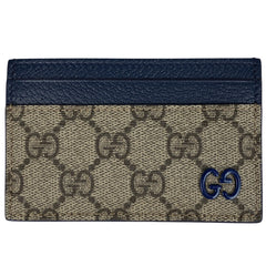 グッチ バイカラー GG カードケース カード入れ 定期入れ パスケース カードケース GGスプリーム レザー ベージュ ブルー 768248 レディース 【中古】 brbag