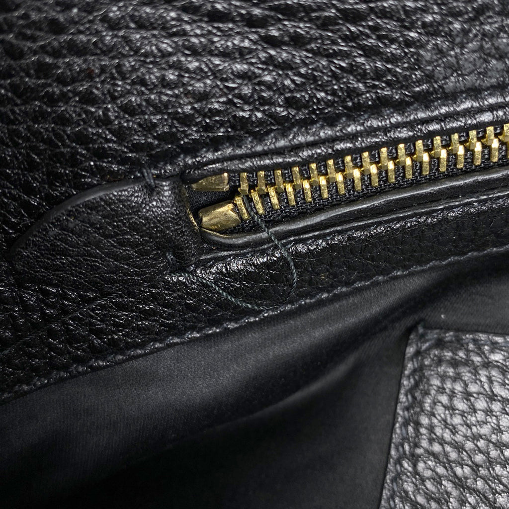 ミュウ ミュウ ロゴ トートバッグ ショルダーバッグ トートバッグ レザー ブラック レディース 【中古】brbag