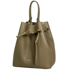 フルラ ロゴ ハンドバッグ 2WAY ショルダーバッグ 巾着型 ハンドバッグ レザー グレージュ レディース 【中古】brbag