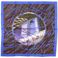 エルメス カレ EN AVANT TOUTE 船出 スカーフ シルク ブルー マルチカラー レディース 【中古】brbag