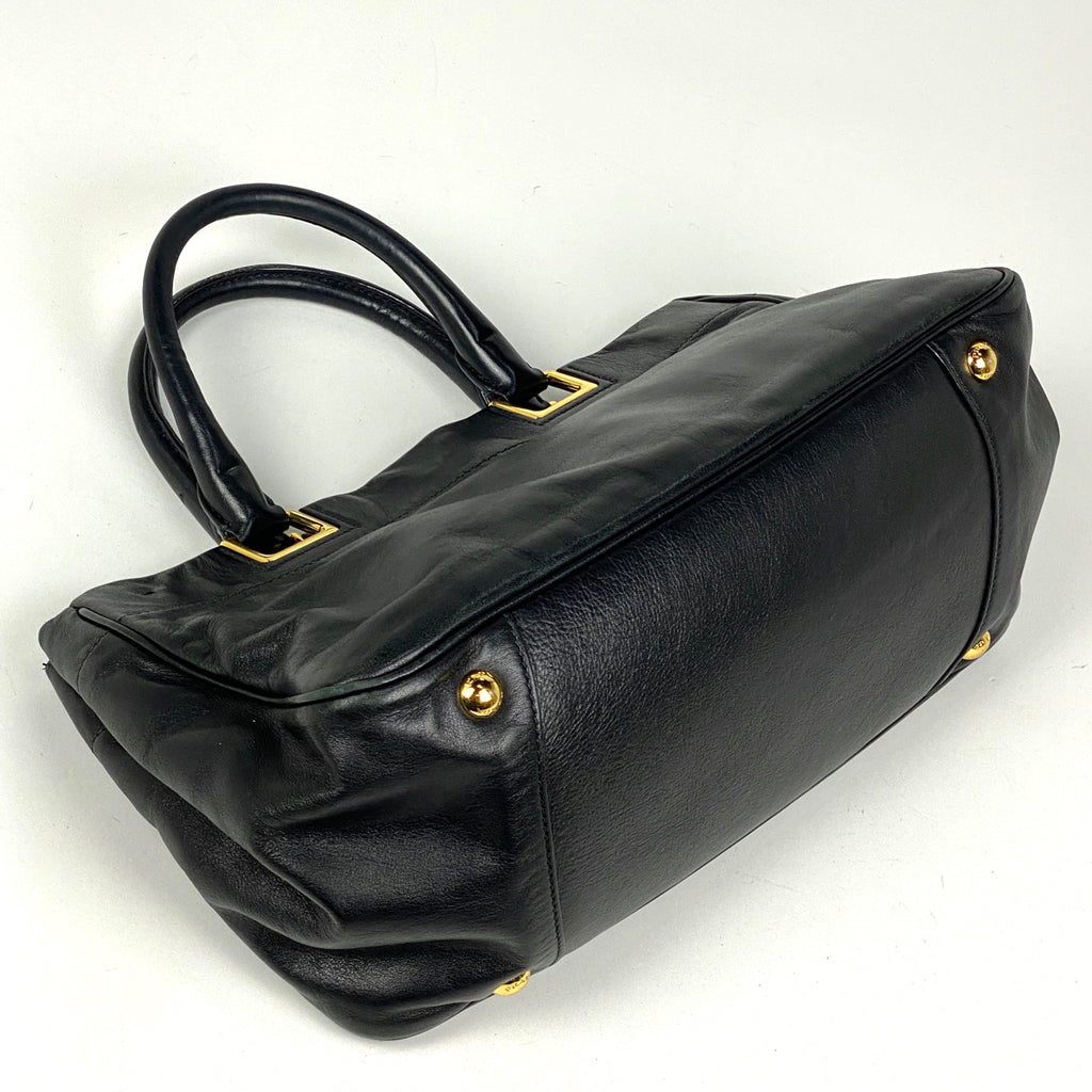 プラダ ロゴ ハンドバッグ 2WAY ショルダーバッグ リボン ハンドバッグ レザー ネロ(ブラック) レディース 【中古】brbag