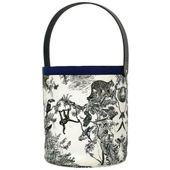 エルメス プティ アッシュ ソー スモール アニマル柄 ハンドバッグ キャンバス ホワイト ブラック レディース 【中古】brbag