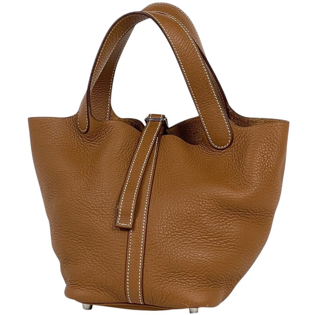 エルメス ピコタン PM ミニバッグ ハンドバッグ トリヨンクレマンス ゴールド □K レディース 【中古】brbag