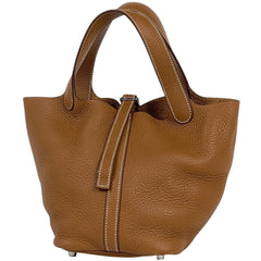エルメス ピコタン PM ミニバッグ ハンドバッグ トリヨンクレマンス ゴールド □K レディース 【中古】brbag