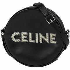 セリーヌ ロゴ ラウンド ショルダーバッグ ダンシング キッド レディース ショルダーバッグ レザー ブラック メンズ 【中古】 brbag