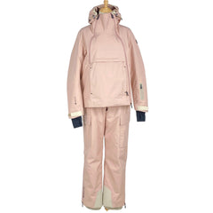モンクレール ロゴ スキーウェア セットアップ ツーピース スーツ上下 女性パンツスーツ ピンク レディース 【中古】