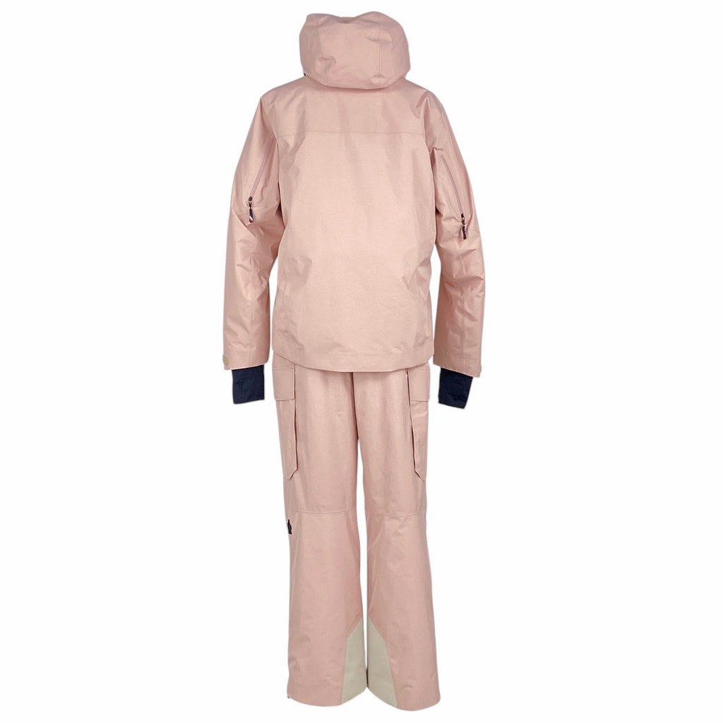 モンクレール ロゴ スキーウェア セットアップ ツーピース スーツ上下 女性パンツスーツ ピンク レディース 【中古】