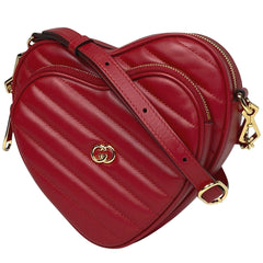 グッチ ロゴ チェーン ショルダーバッグ ハート型 ショルダーバッグ レザー レッド 751623 レディース 【中古】 brbag