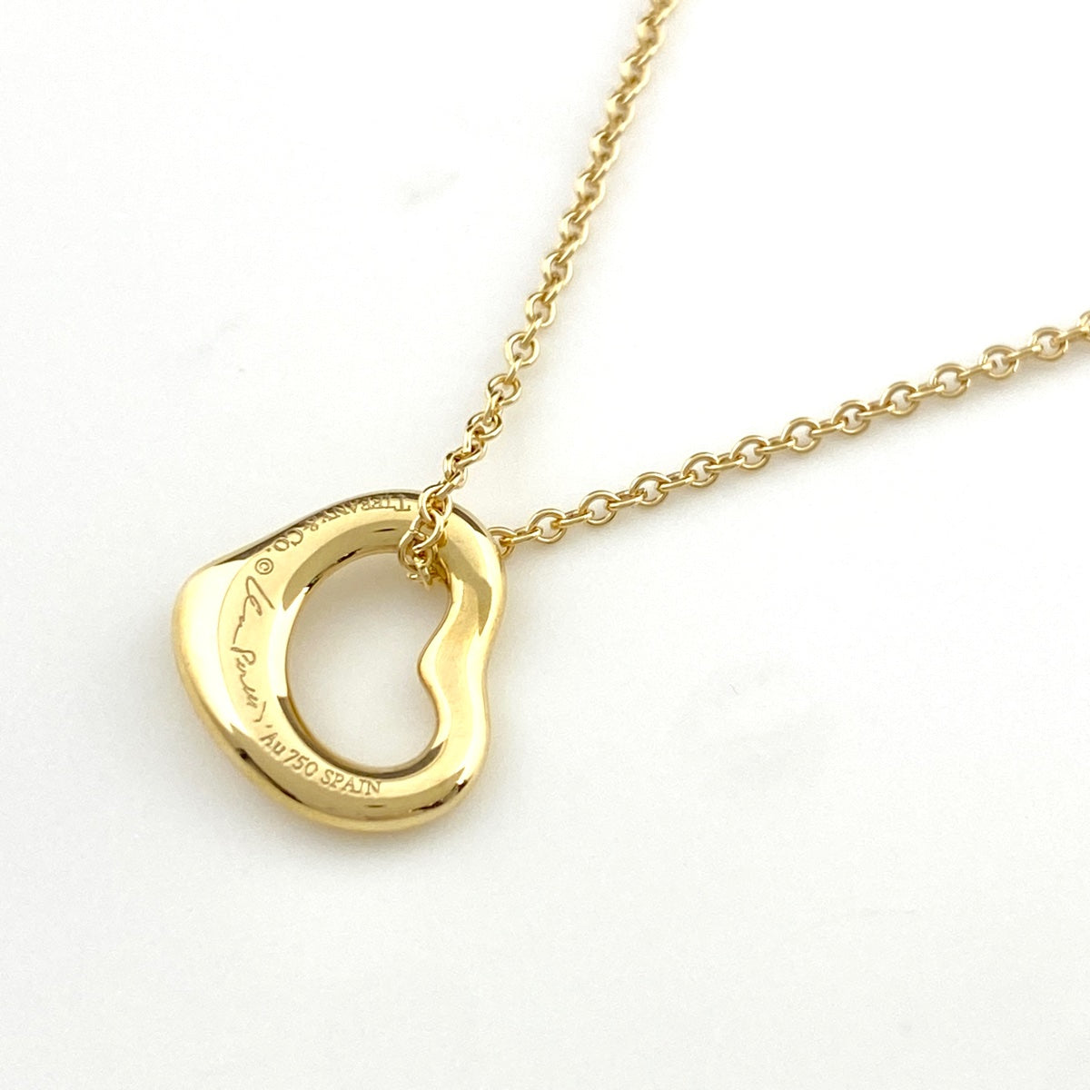 Tiffany オープンハート　ゴールド　ペンダント　ネックレス　750 YG Tiffany & Co. - 本物 ティファニー TIFFANY & Co. オープン