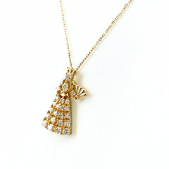 タサキ メレダイヤ デザインネックレス YG イエローゴールド ペンダント ネックレス K18 ダイヤモンド レディース 【中古】brjwl