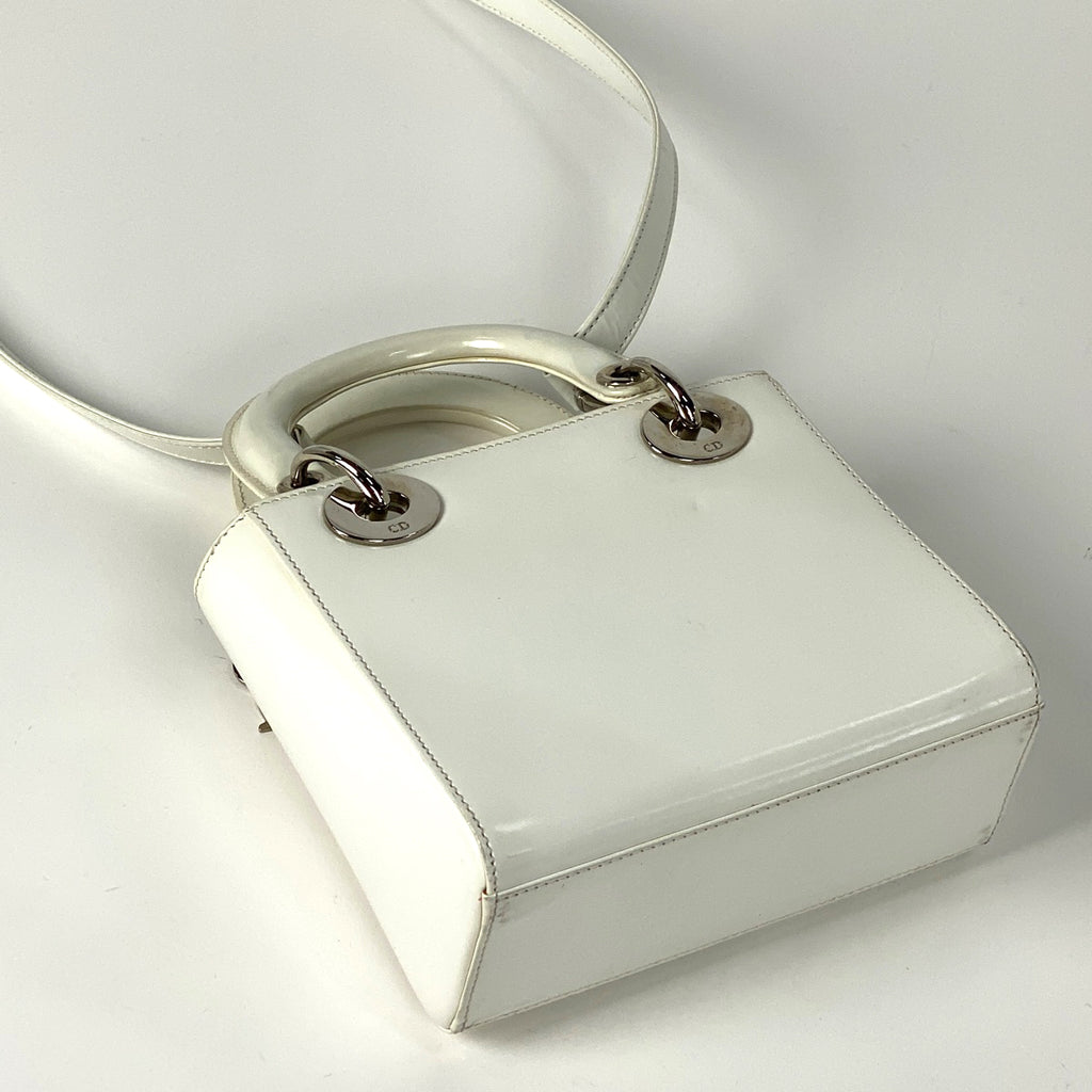 クリスチャンディオール レディディオール 2WAY ショルダーバッグ ハンドバッグ レザー ホワイト レディース 【中古】brbag