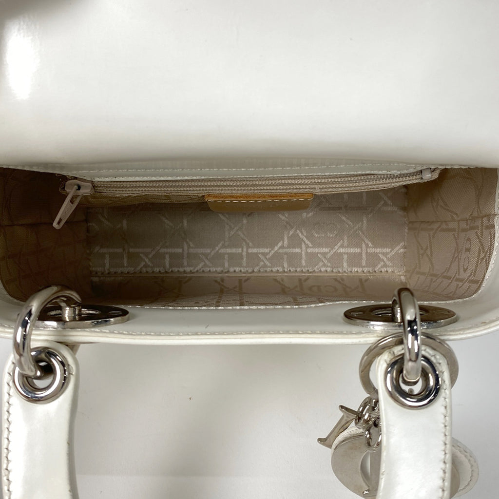 クリスチャンディオール レディディオール 2WAY ショルダーバッグ ハンドバッグ レザー ホワイト レディース 【中古】brbag