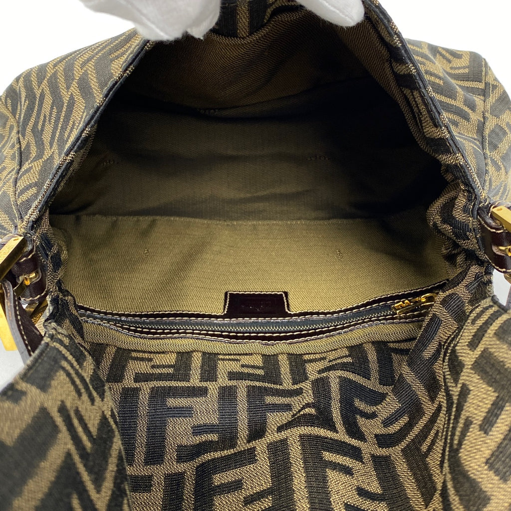 フェンディ ズッカ柄 ショルダーバッグ ハンドバッグ ワンショルダー マンマバゲット ショルダーバッグ キャンバス ブラウン 26325 レディース 【中古】